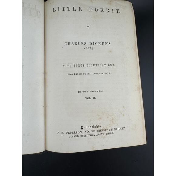 Charles Dickens "Little Dorrit - Volume II" - The Peterson's Duodecimo Edition - Picture 6 of 8